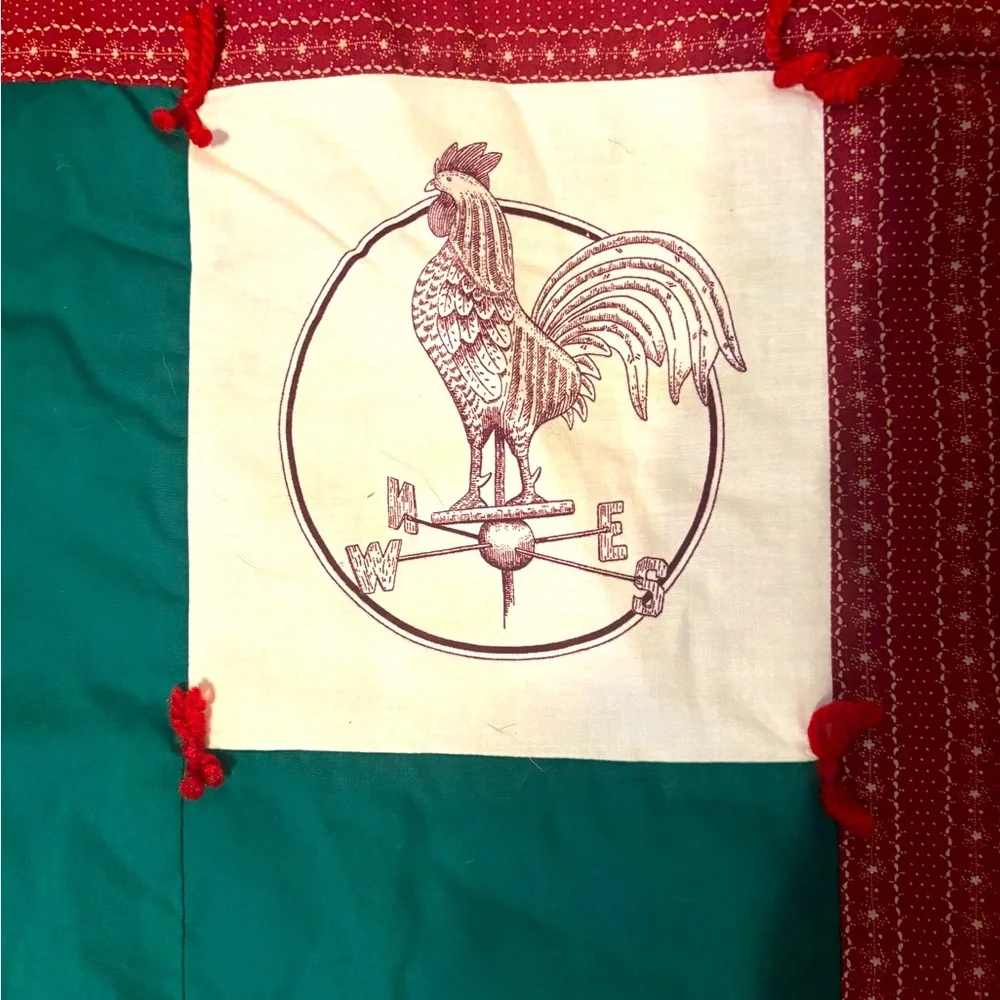 Festive Beautiful Handmade Holiday Quilt with several different holiday scenes